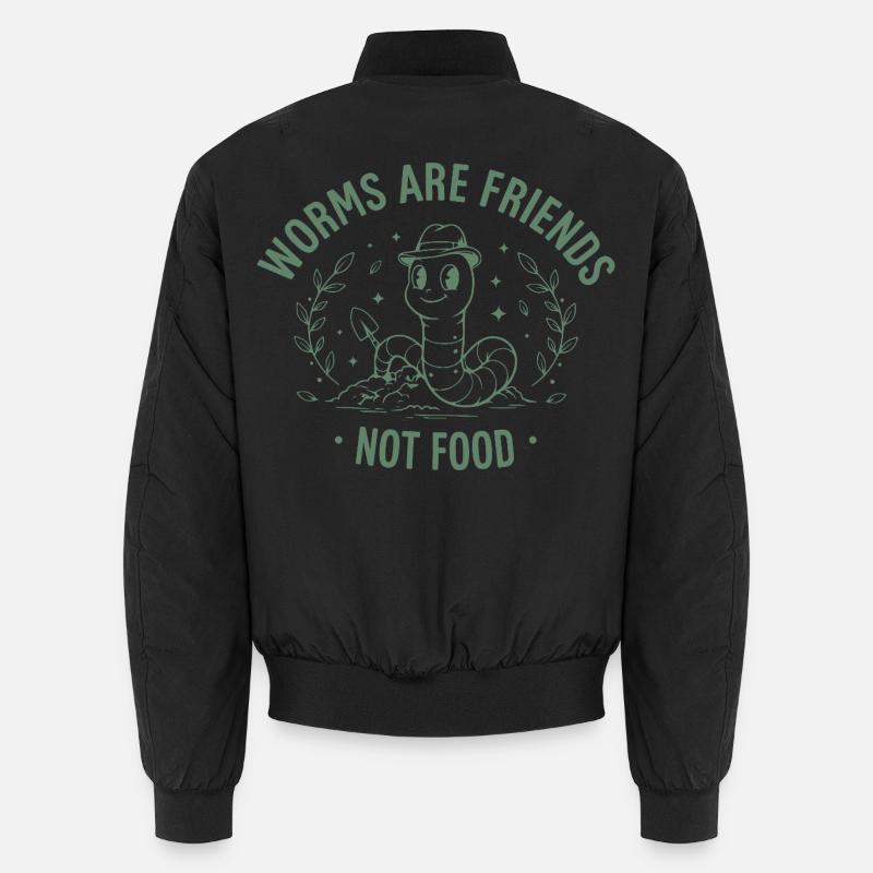 Worms are friends - Unisex Bomberjacke - Schwarz
