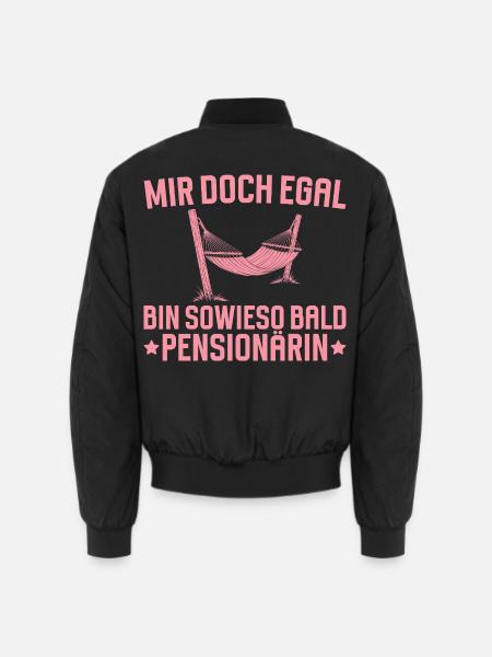 Pension Bin sowieso bald Pensionärin - Unisex Bomberjacke - Schwarz