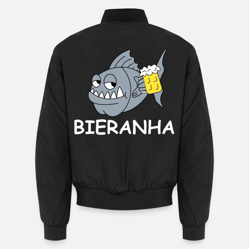 Bierpiranha Comic - Bomber unisexe - noir