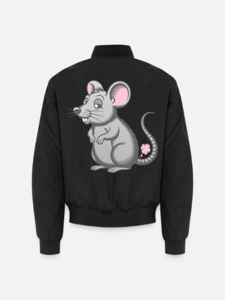 Furzende Maus Pupswolke Furz Furzen Pups Pupsen - Unisex Bomberjacke - Schwarz