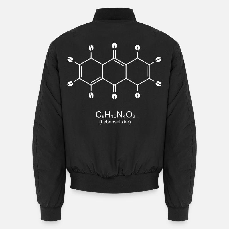 Koffein Molekül Kunstdruck - Unisex Bomberjacke - Schwarz
