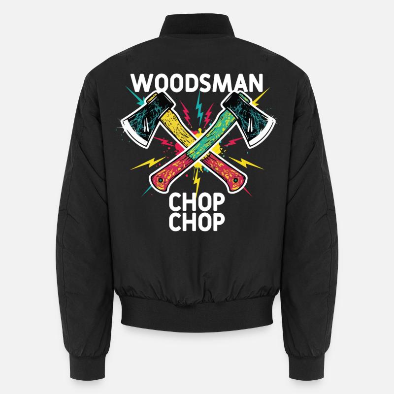 Woodsman Chop Chop Camping Axes Unisex Bomber Jacket
