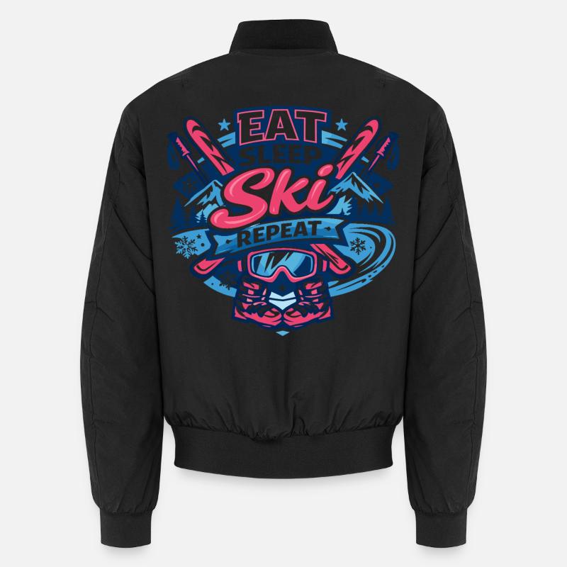 Eat Ski - Unisex Bomber Jacket - black