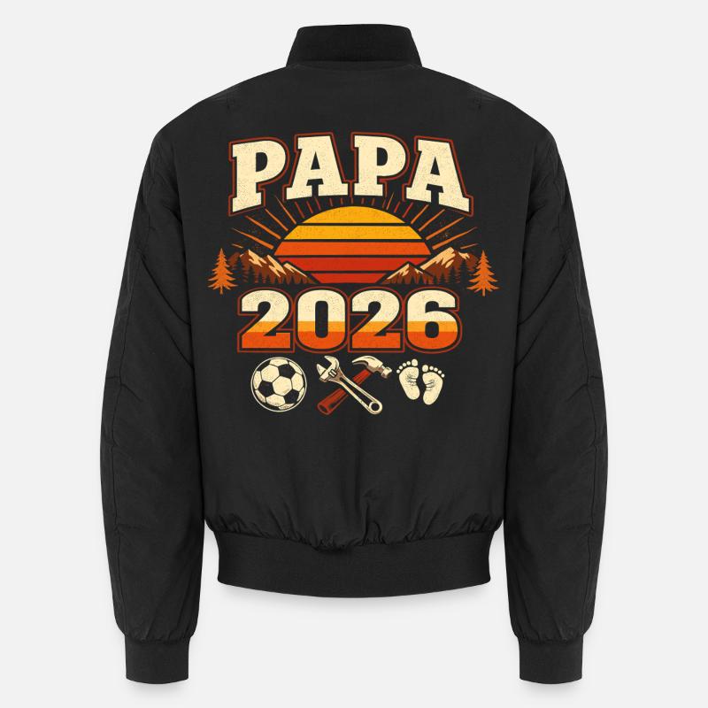 Papa 2026 Loading Geschenk Werdender Vater - Unisex Bomberjacke - Schwarz