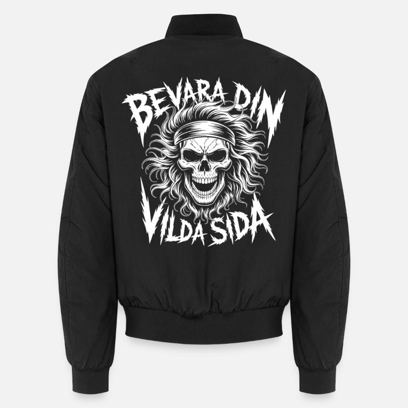 Wild Side Dödskalle - Unisex Bomberjacke - Schwarz
