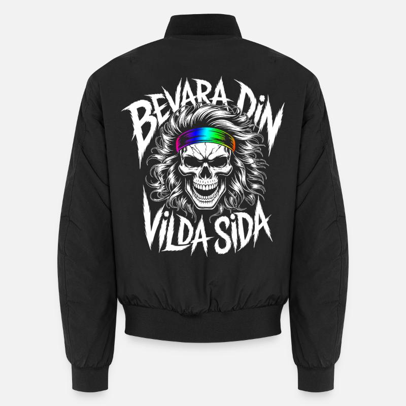 Wild Side Skull - Unisex Bomber Jacket - black