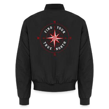 Find Your True North Compass Compass Rose Symbol - Unisex Bomber Jacket - black - Back - AI Model Male 185 light (185cm)