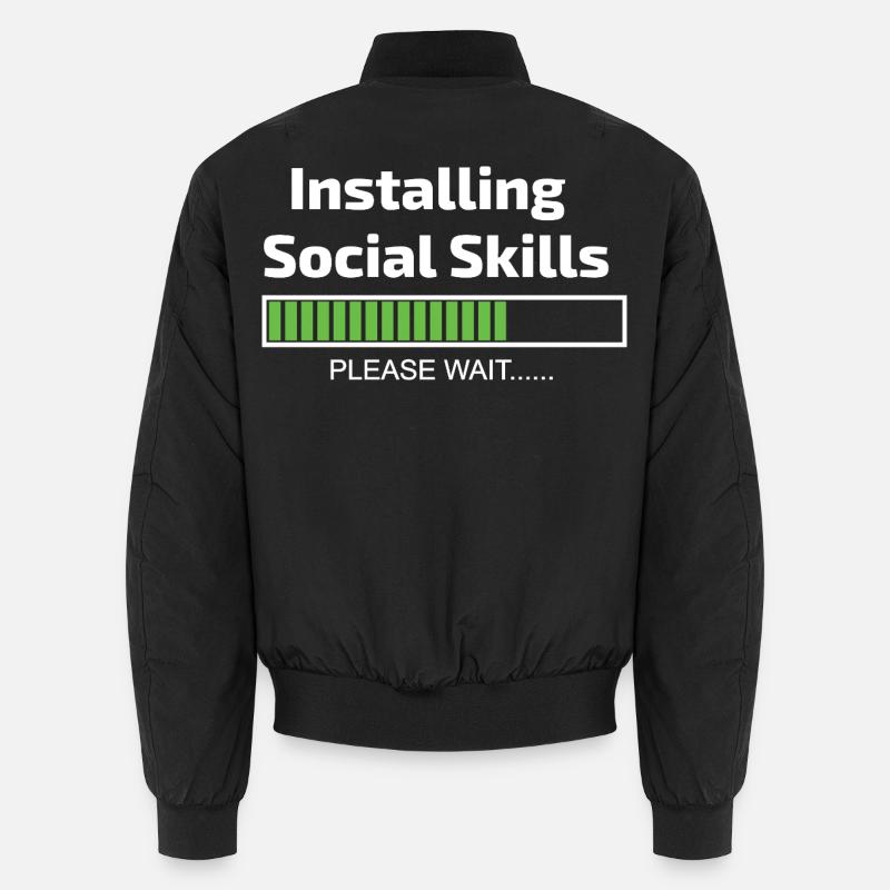 Soziale Fähigkeiten lädt lustige Softwareprogrammiererin Unisex Bomberjacke