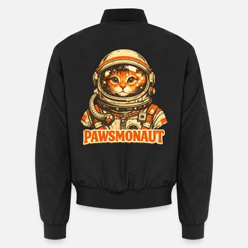 Pawsmonaut Chat Drôle Astronaute Espace Vintage Bomber unisexe