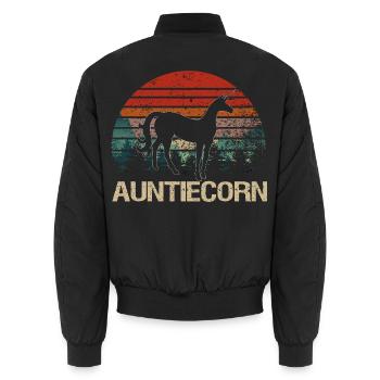Tante Tante Tante Einhorn - Unisex Bomberjacke - Schwarz - Hinten - AI Model Male 185 light (185cm)