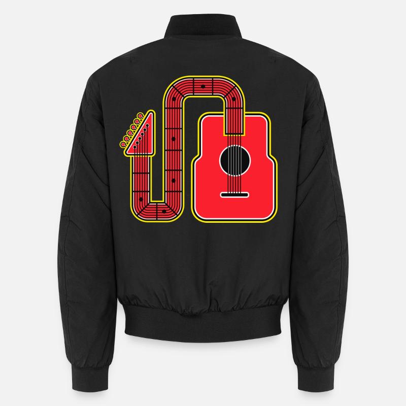 Red Abstract Shape Guitar Unisex Bomber Jacket