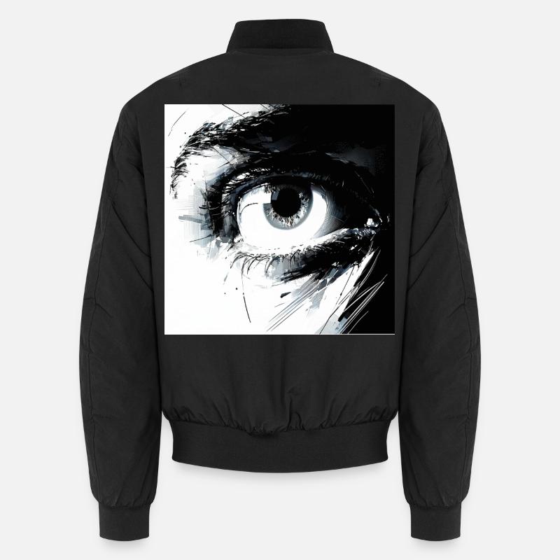 Abstract eye in black and white Unisex Bomber Jacket