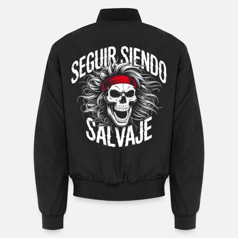 Wilder Schädel mit Bandana Unisex Bomberjacke