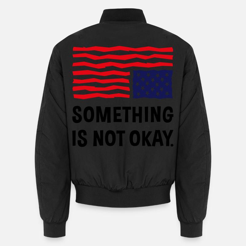 Quelque chose ne va pas. (Drapeau américain à l’envers) Bomber unisexe