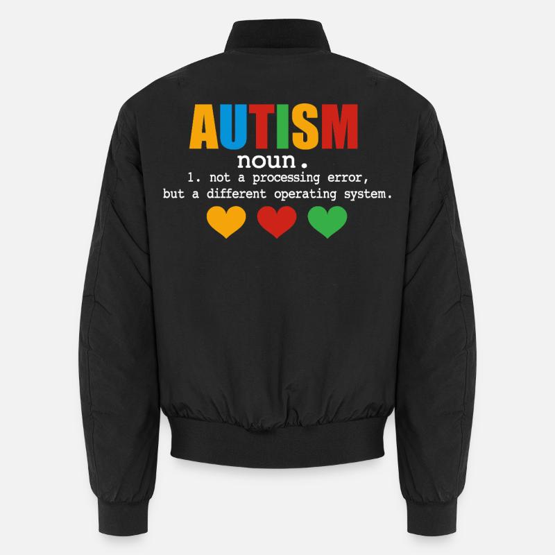 Autism Definition - Unisex Bomber Jacket - black
