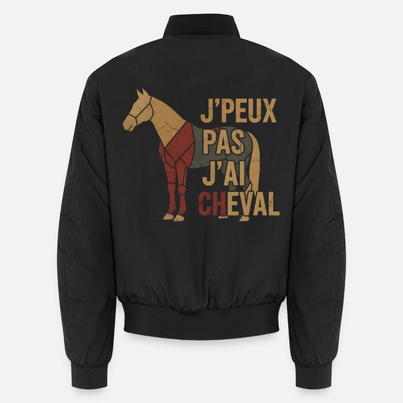 J'peux pas j'ai cheval - Bomber unisexe - noir