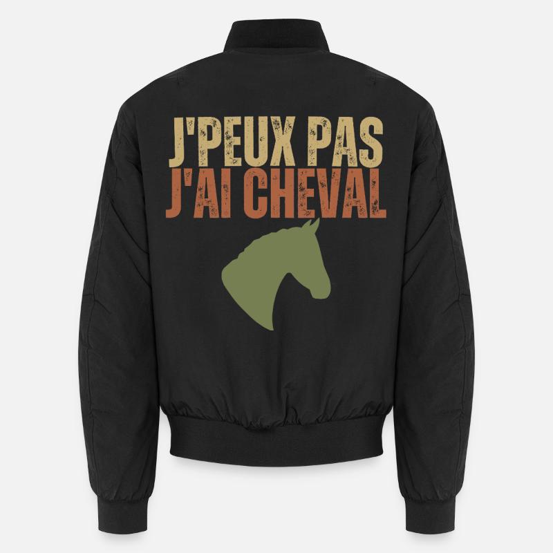 J'peux pas j'ai cheval - Bomber unisexe - noir