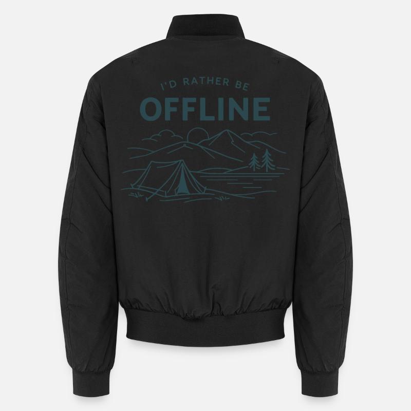 I'd rather be offline | Camping Outdoor Unisex Bomberjacke