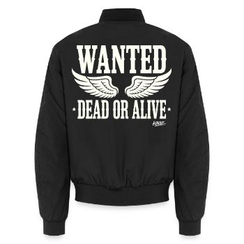 Recherché mort ou vivant avec des ailes - Bomber unisexe - noir - Dos - AI Model Male 185 light (185cm)