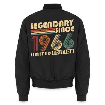 Légendaire depuis 1966 Anniversaire vintage - Bomber unisexe - noir - Dos - AI Model Male 185 light (185cm)