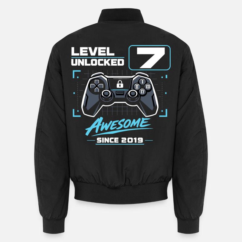 Level 7 Unlocked Gaming Geschenk Jungen Unisex Bomberjacke