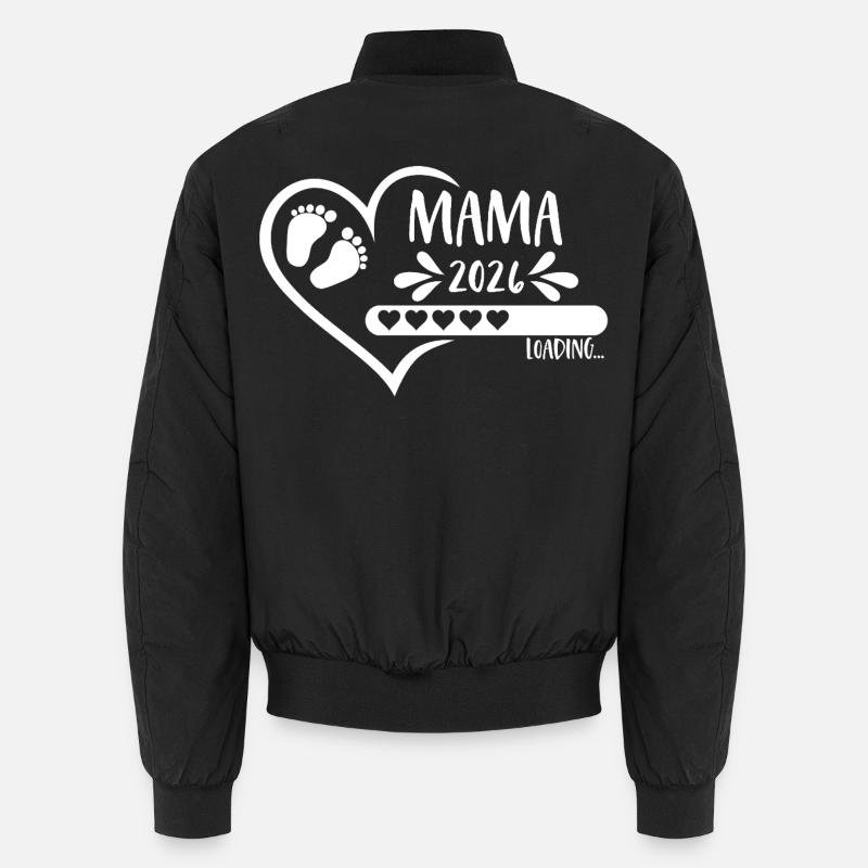 Mama 2026 loading heart loading bar baby feet Unisex Bomber Jacket