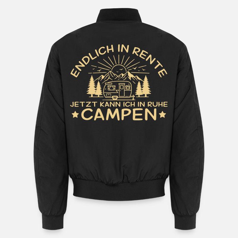 Rentner Camping Wohnwagen Ruhestand - Unisex Bomberjacke - Schwarz