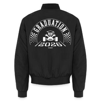 Graduation 2026 - School Is Out - Finish Line - W - Unisex Bomber Jacket - black - Back - AI Model Male 185 light (185cm)