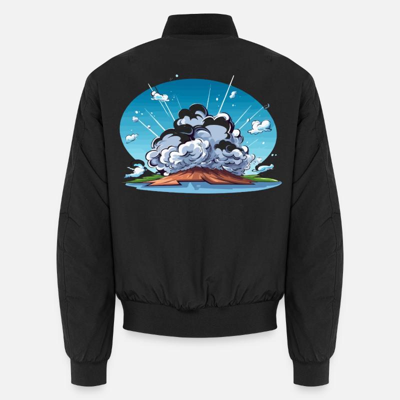 Comic Explosion im Landschaftspanorama - Unisex Bomberjacke - Schwarz