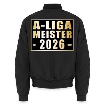 Champion of the Kreisliga A 2026 - Unisex Bomber Jacket - black - Back - AI Model Male 185 light (185cm)