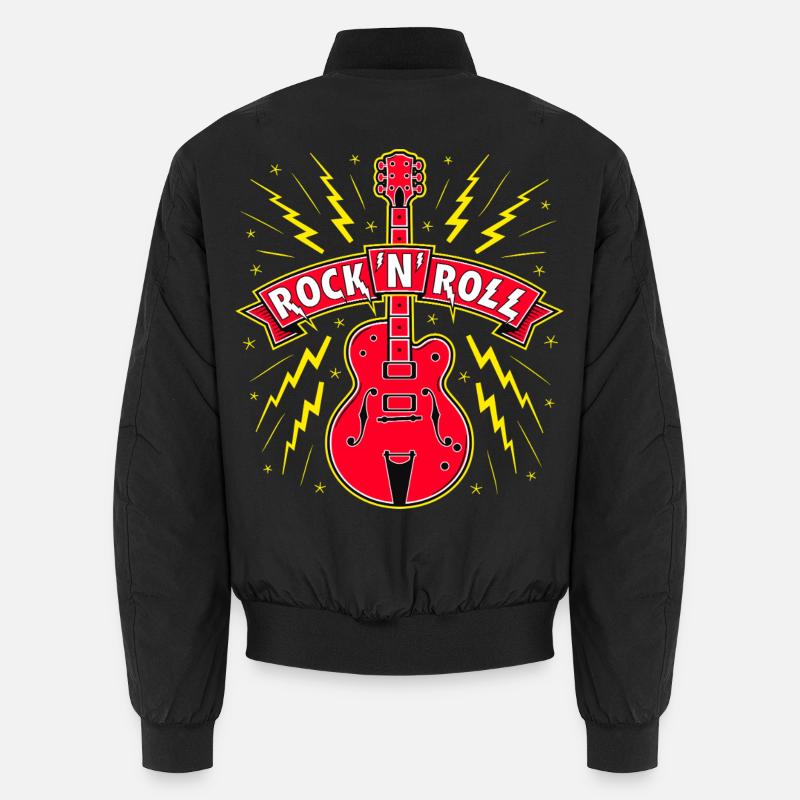 Guitare Rock 'n' Roll Bannière - Bomber unisexe - noir