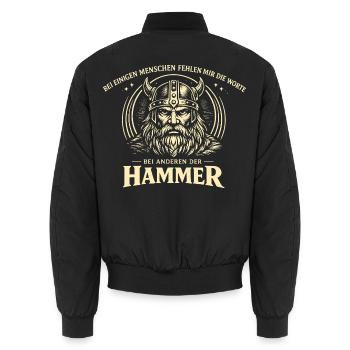 Certains me laissent sans mots | Avec d’autres marteau ! - Bomber unisexe - noir - Dos - AI Model Male 185 light (185cm)