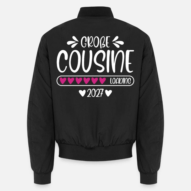 Große Cousine 2027 loading Herzchen Ladebalken Unisex Bomberjacke