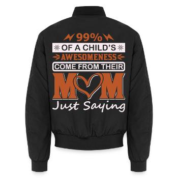 99 % de l’engouement enfant vient de la chemise de la mère - Bomber unisexe - noir - Dos - AI Model Male 185 light (185cm)