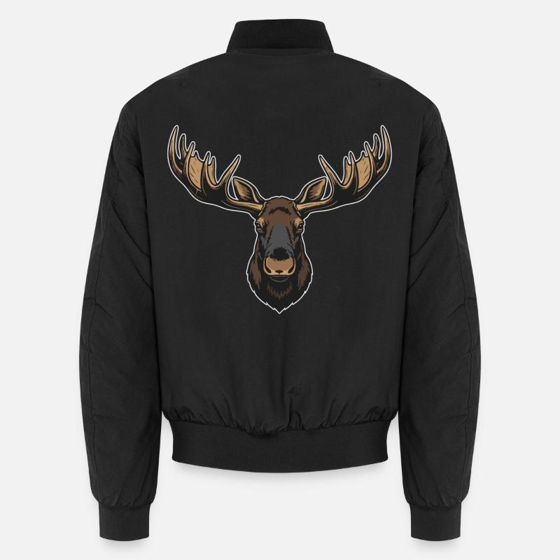 Majestic Elk Forest Logo Maskottchen Elch Unisex Bomberjacke