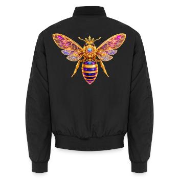 Queen Bee Bienenkönigin - Unisex Bomberjacke - Schwarz - Hinten - AI Model Male 185 light (185cm)