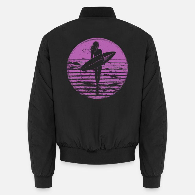 Surfer Retro Vintage Sunset Beach Bomber unisexe