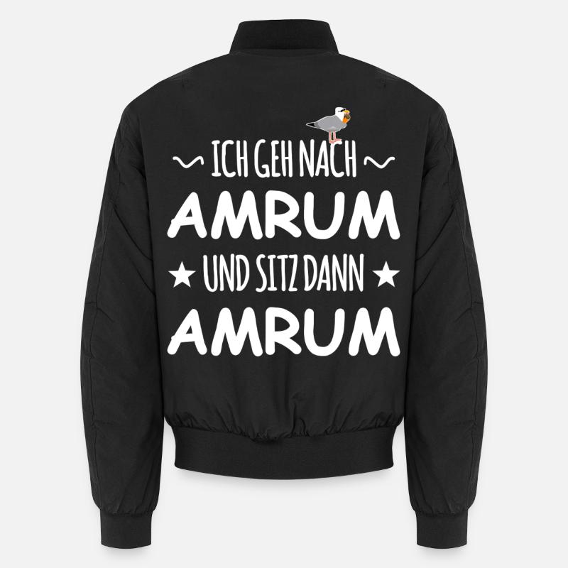 Amrum avec mouette schnaps - Bomber unisexe - noir
