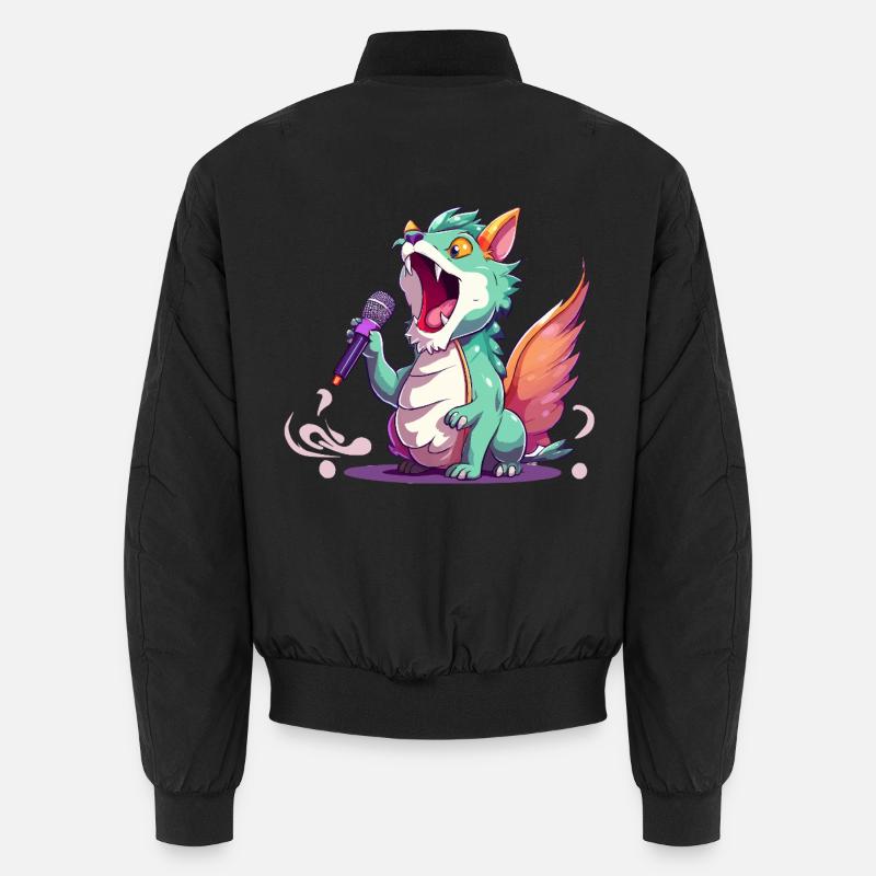 Singing Dragon Star - Unisex Bomber Jacket - black