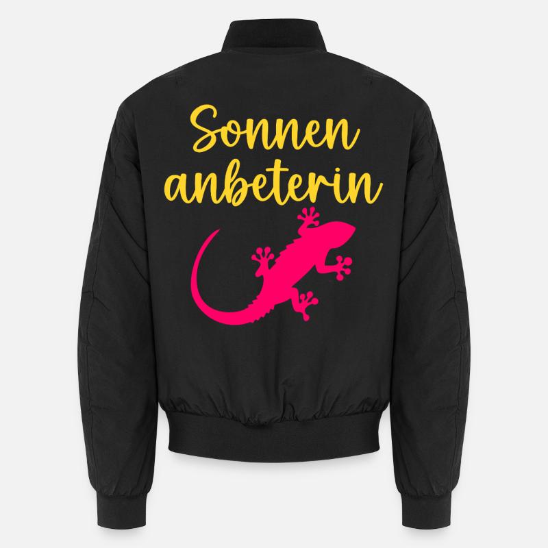 Sonnenanbeterin Eidechse Sommer Sonne - Unisex Bomberjacke - Schwarz