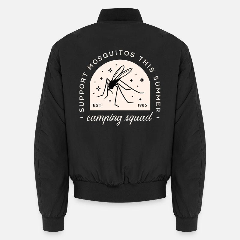 Camping moustiques drôles de camp squad citations sarcastiques Bomber unisexe
