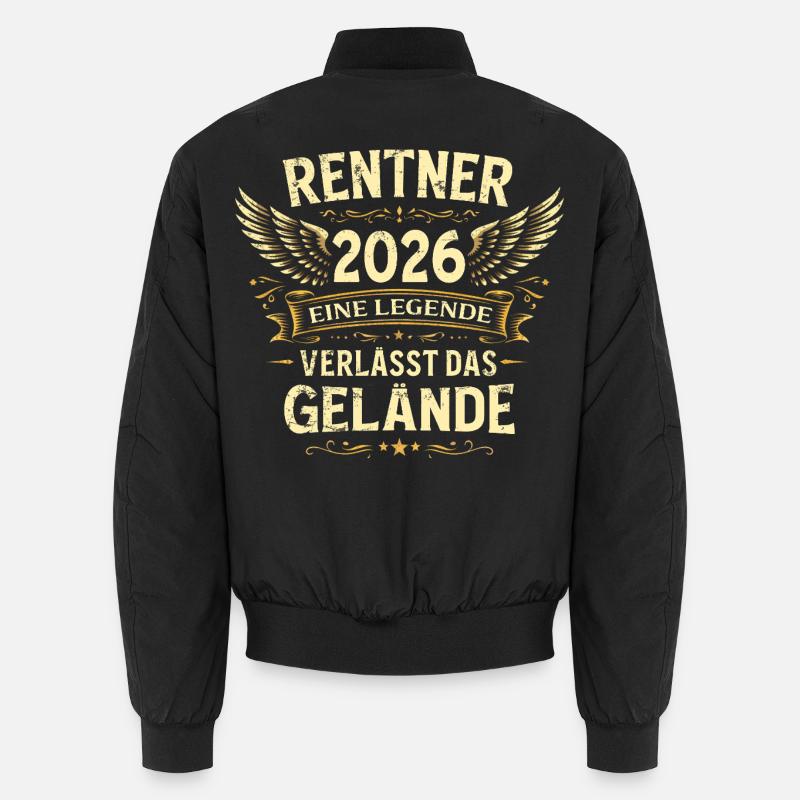 Rente Geschenk Mann Rentner Ruhestand 2026 Lustig Unisex Bomberjacke