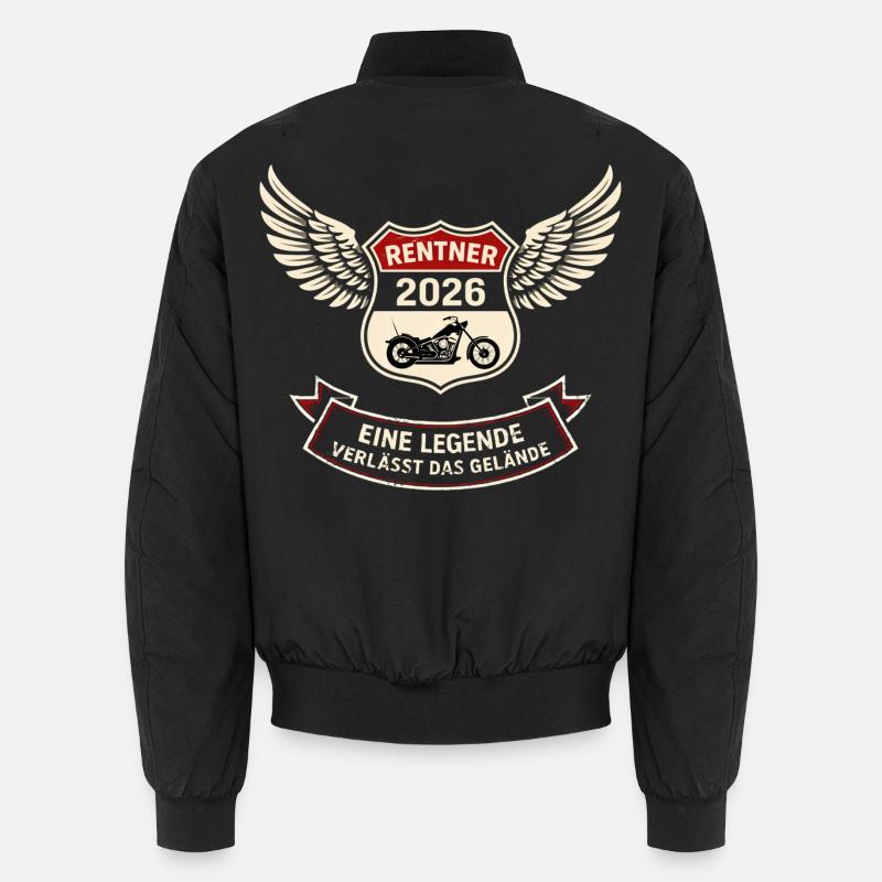 Rentner 2026 Rente Geschenk Mann Biker Motorrad  Unisex Bomberjacke