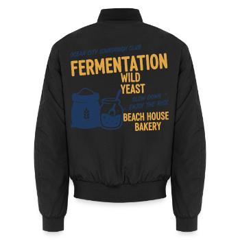 Sourdough Bread Baking Baker Sourdough Starter Jar - Unisex Bomber Jacket - black - Back - AI Model Male 185 light (185cm)
