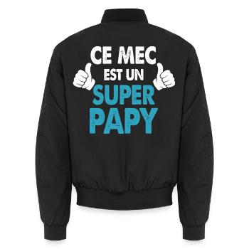 Dieser Typ ist ein Urgroßvater-Geschenk Opa-Humor - Unisex Bomberjacke - Schwarz - Hinten - AI Model Male 185 light (185cm)