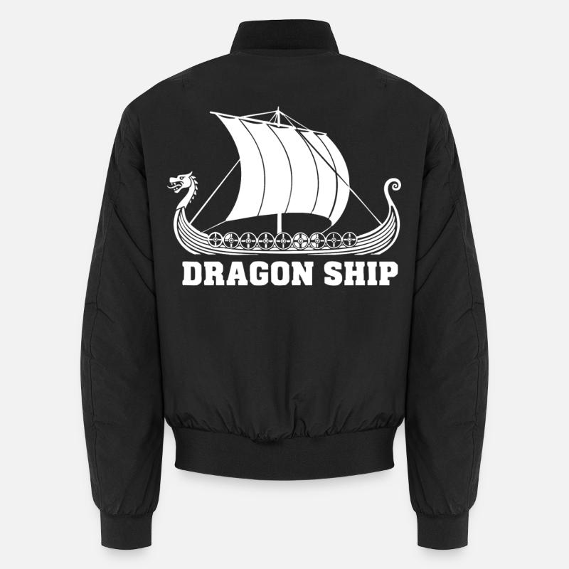 Drakkar-Drachen-Schiff Wikinger-Norse-Schiff Unisex Bomberjacke