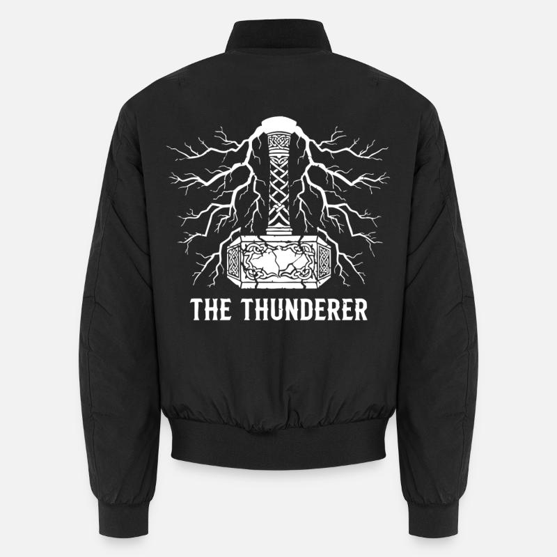 Der Donnerer Thors Hammer Mjölnir Blitz Unisex Bomberjacke