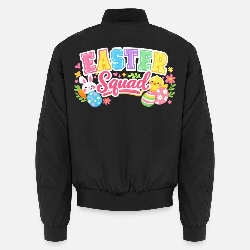Easter Squad Colorful Eggs Chick Unisex Bomber Jacket