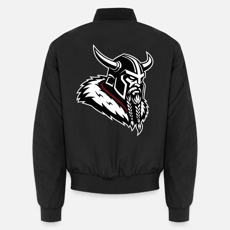 Viking Conqueror Norse Mascot Profile Warrior Unisex Bomber Jacket