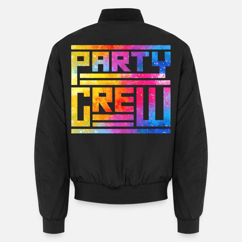 Rainbow Splash Party Schrift - Unisex Bomberjacke - Schwarz